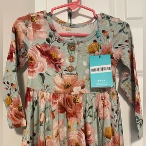 NWT Posh Peanut Long sleeve Henley twirl dress 2T